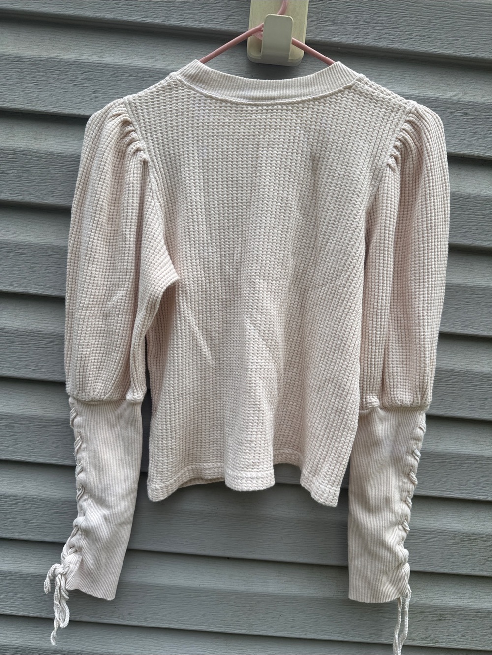 free people | FP One Thermal Cropped Long Sleeve Waffle Knit Top size medium - Picture 6 of 6